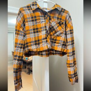 Arizona Mustard, Black, and Blue flannel.